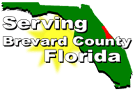 Florida cut out with serving brevard county florida text on top of it